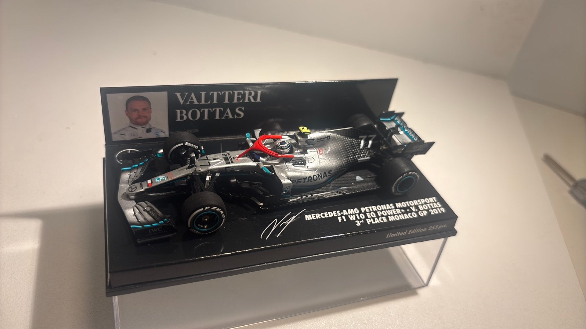 F1 mercedes amg w10 v.bottas 3e place monaco minichamps 1.43, Auto, Ophalen of Verzenden, MiniChamps, A