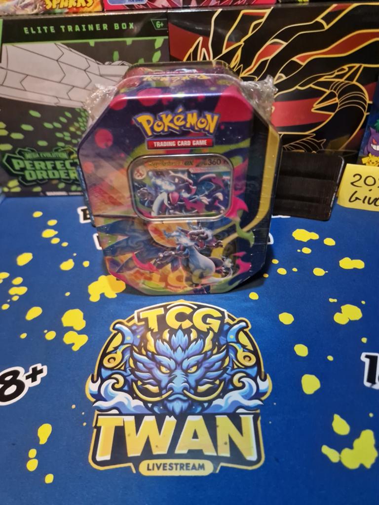Pokemon Mega Charizard X ex Tin Sealed, Ophalen of Verzenden, Nieuw, Booster, Foil