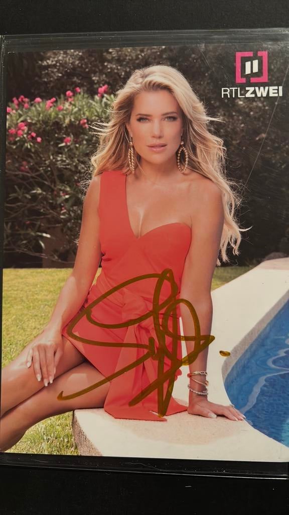Sylvie MEIS originele kaart mooi gezette ECHTE handtekening, Verzenden, 1980 tot heden, Ongelopen, Sterren en Beroemdheden