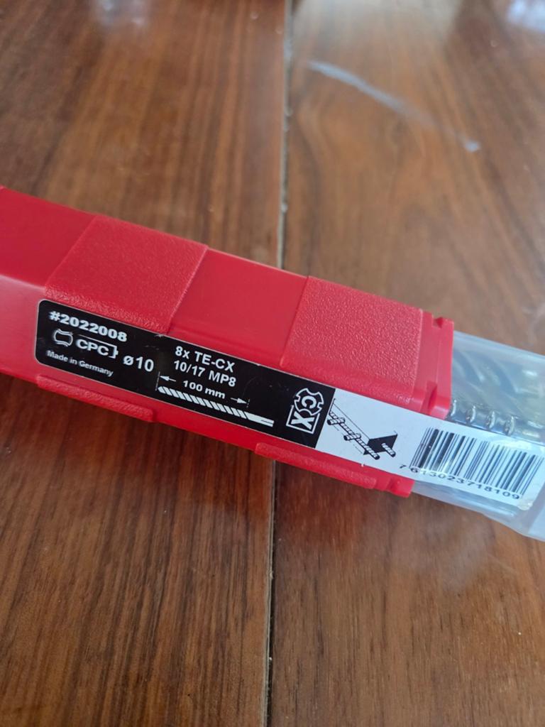 Hilti TE-CX Boorset Ø10mm - 8 stuks, Doe-het-zelf en Verbouw, Gereedschap | Boormachines, Ophalen of Verzenden, Nieuw, Boor- en/of Breekhamer