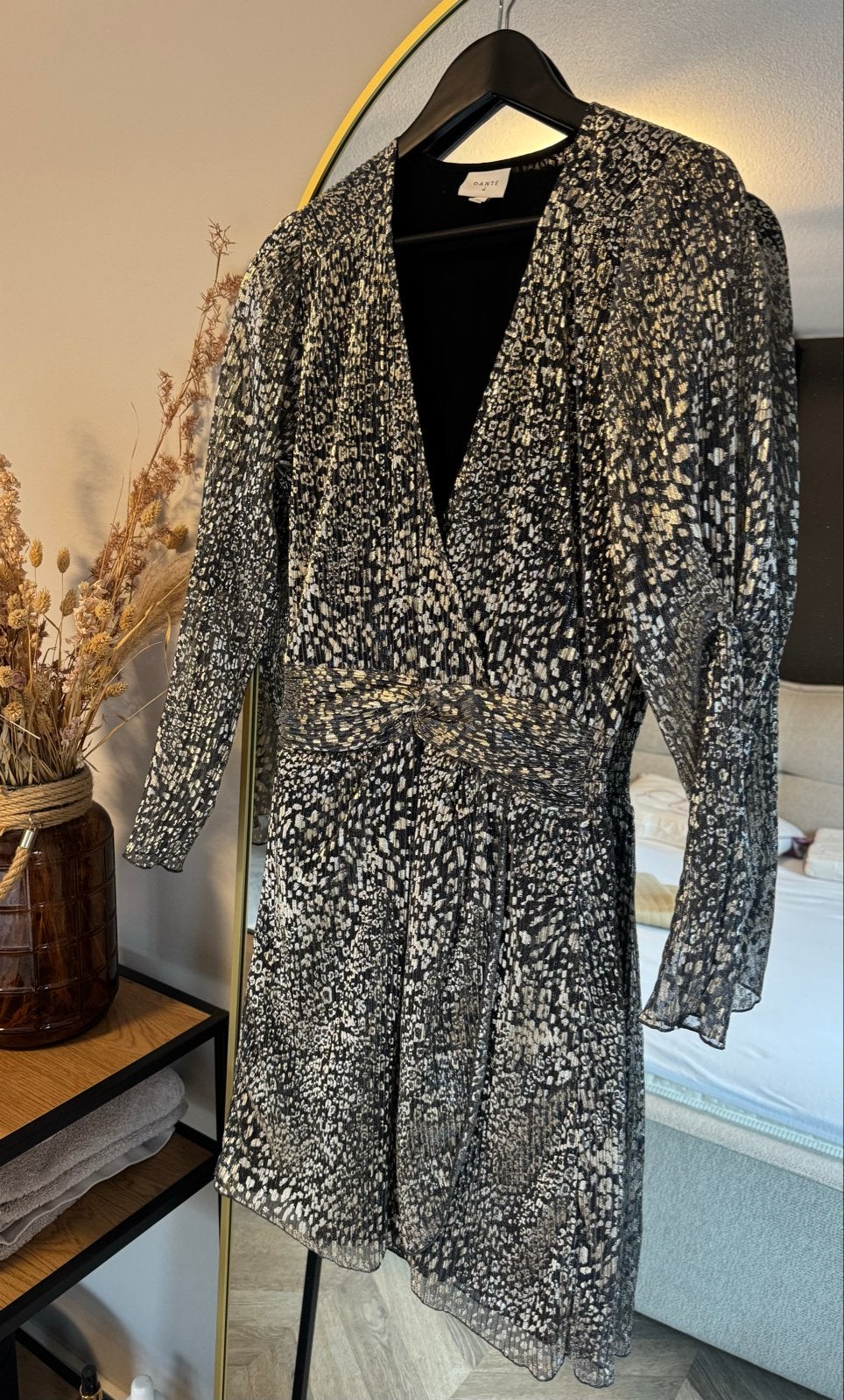 Dante 6 jurk metallic glitter, Ophalen of Verzenden, Zo goed als nieuw, Maat 36 (S), Boven de knie