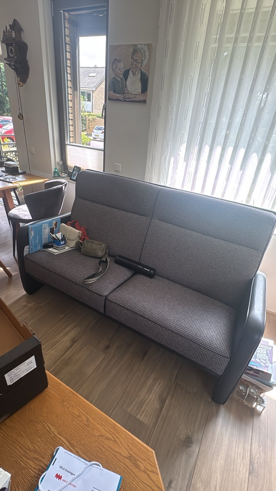 Bank met 2 fauteuils (verschillend), Huis en Inrichting, Banken | Bankstellen, Ophalen, 150 tot 200 cm, Driepersoons, 75 tot 100 cm