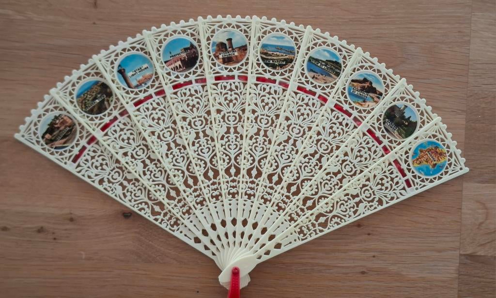 Vintage Souvenir Waaier - Rhodos, Verzamelen, Ophalen of Verzenden, Zo goed als nieuw