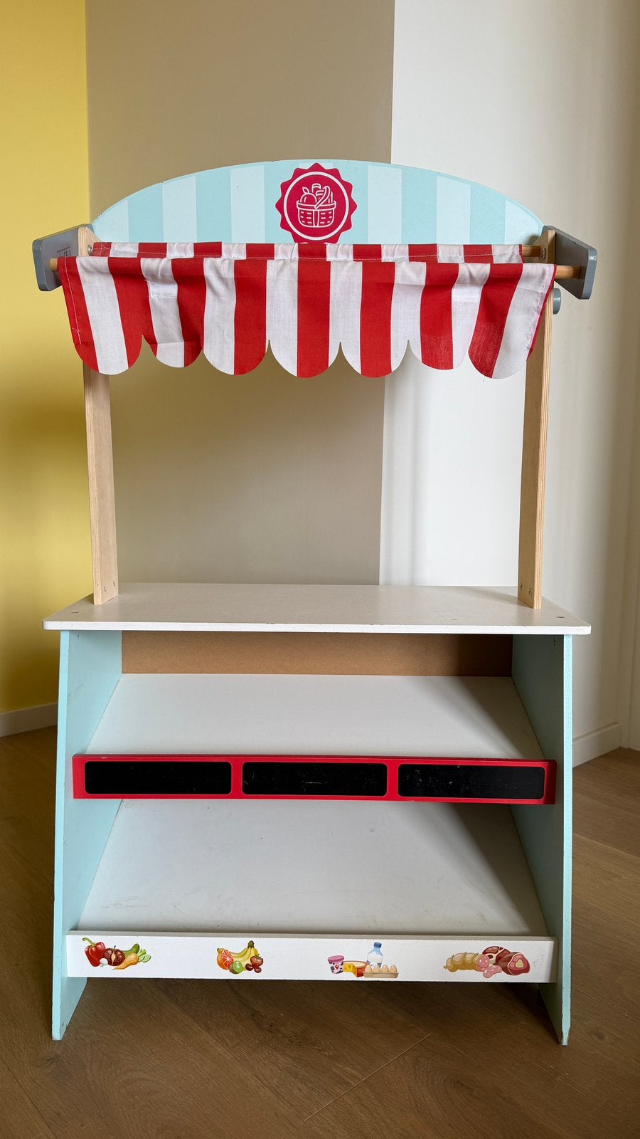 Houten 2-in-1 Speelgoed: Winkeltje en Poppentheater, Ophalen, Zo goed als nieuw, Hout