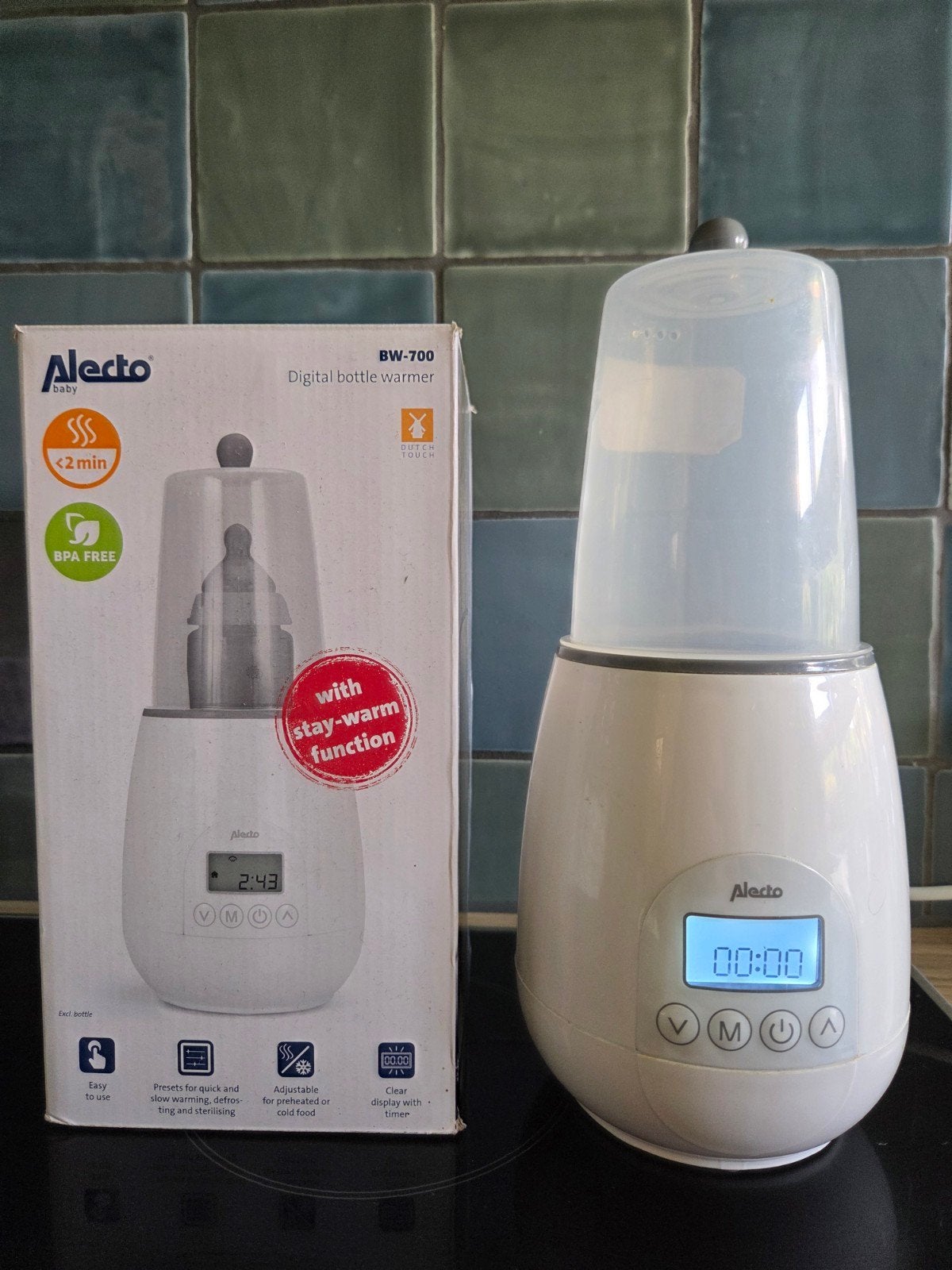 Alecto digitale flessenwarmer BW-700, Ophalen of Verzenden, Gebruikt, Flessen- of potjesverwarmer