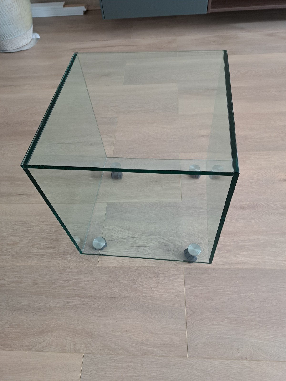 Glazen Bijzettafel - 40x 40 Modern en Veelzijdig, Ophalen, Modern minimalistisch, Minder dan 50 cm, Vierkant