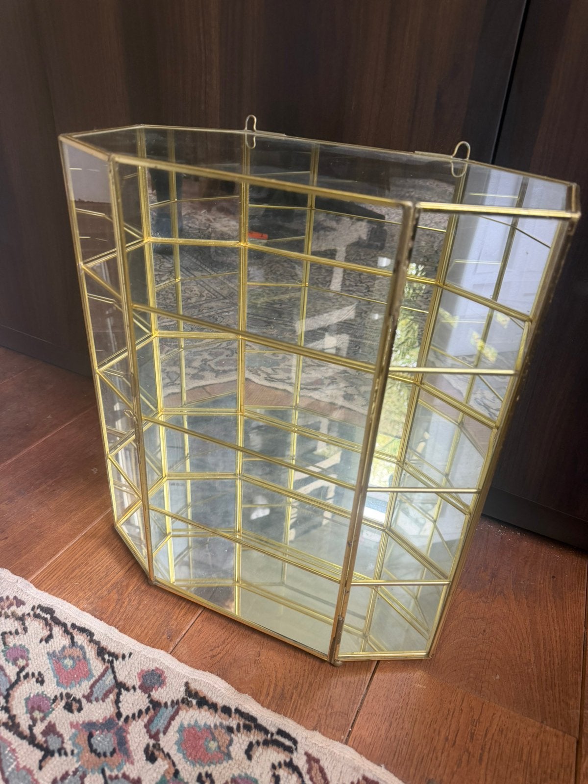 Vintage grote glazen display case vitrine, Antiek en Kunst, Ophalen
