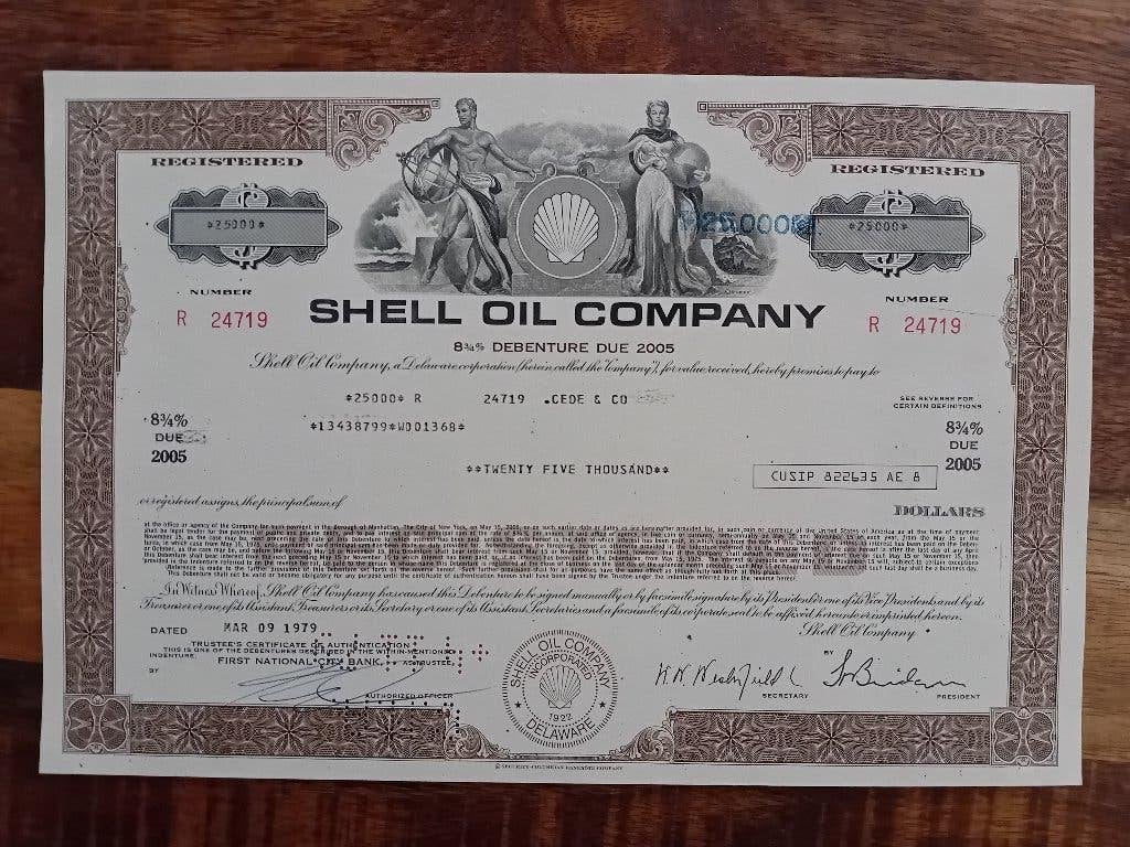Shell Oil Company, Ophalen of Verzenden, 1970 tot heden, Aandeel