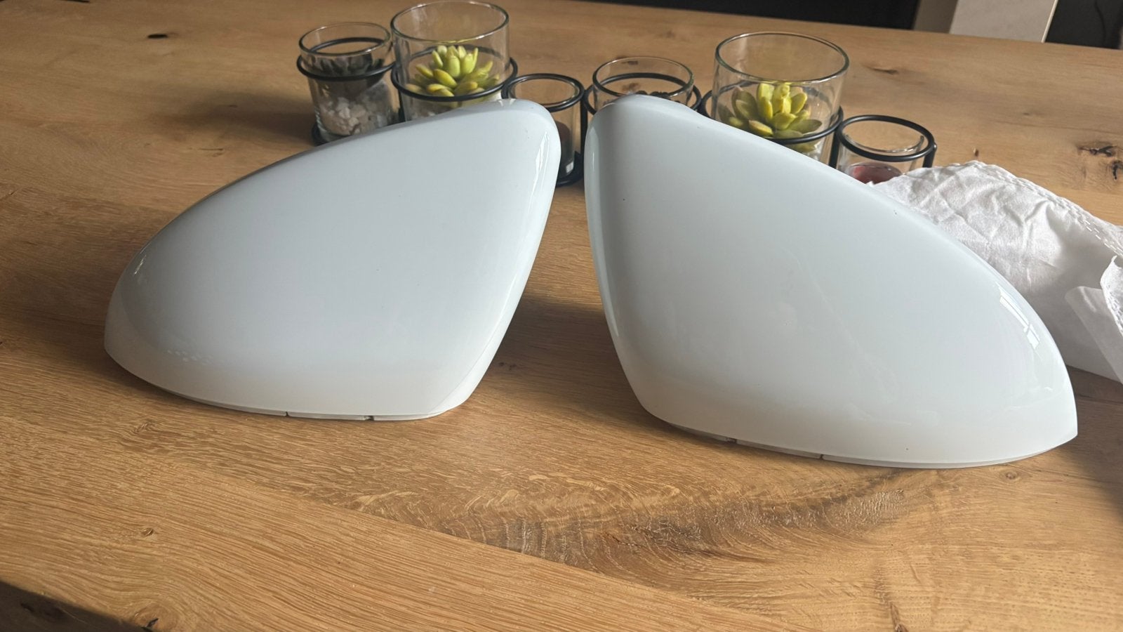 Witte spiegelkappen voor golf 71/2, Auto-onderdelen, Ophalen of Verzenden, Volkswagen