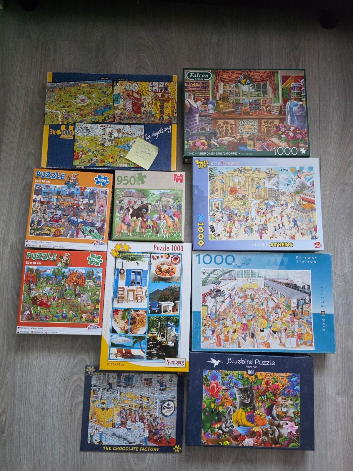 10x puzzel dozen o.a haasteren falcon That's life jumbo, Ophalen of Verzenden, 500 t/m 1500 stukjes, Zo goed als nieuw