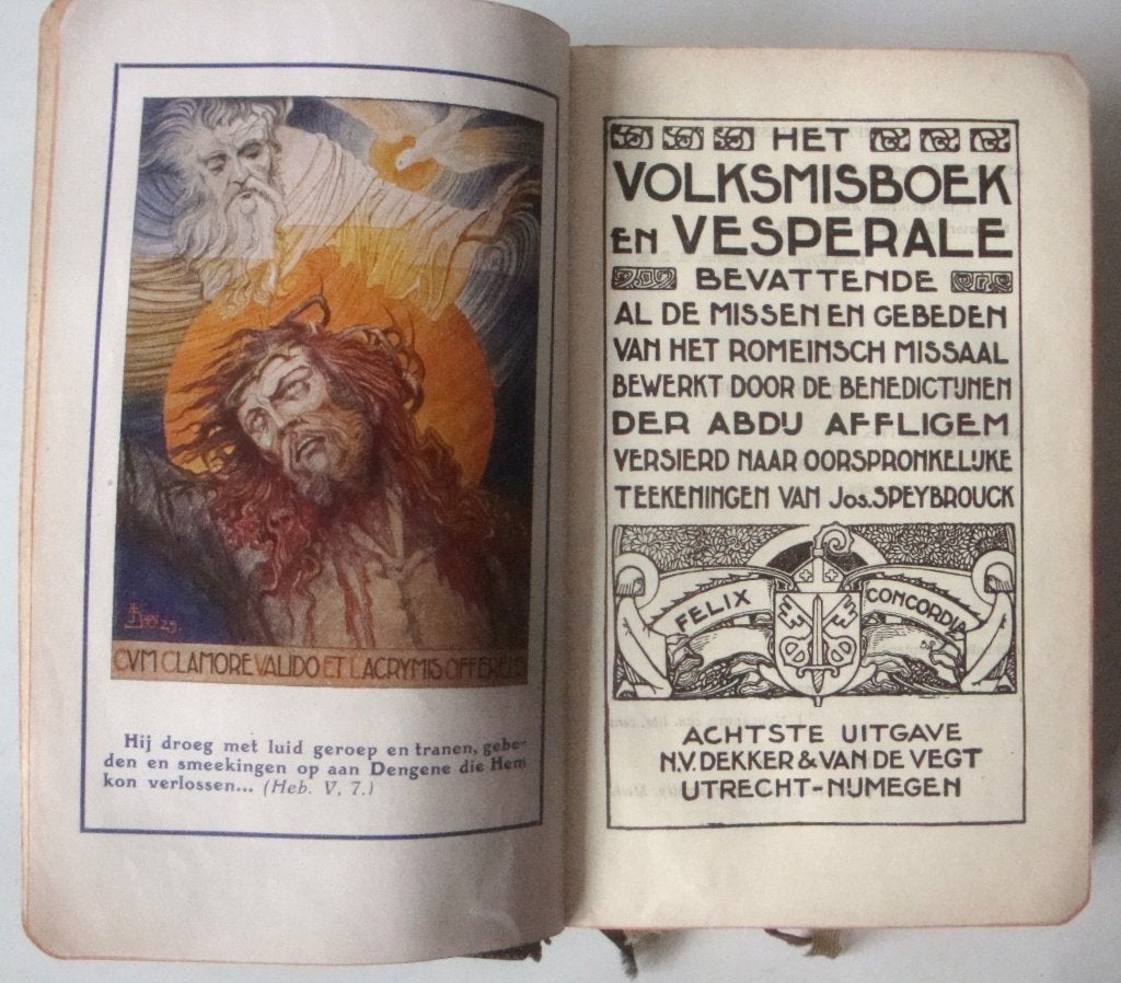 Het Volksmisboek en Vesperale Abdij Affligem, goud op snee, Antiek en Kunst, Ophalen of Verzenden