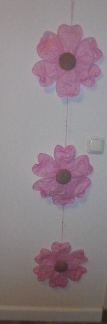 BLOEMEN GUIRLANDE PAPIER IN ROZE 145 CM NIEUW, Oosters, Wandhanger, -, Papier/karton