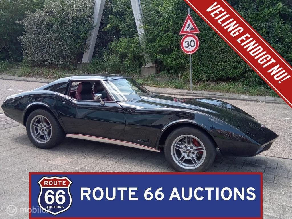 Chevrolet Corvette Stingray | 1974 | Route 66 Auctions, Auto's, Overige carrosserieën, Chevrolet, Zwart, Bedrijf
