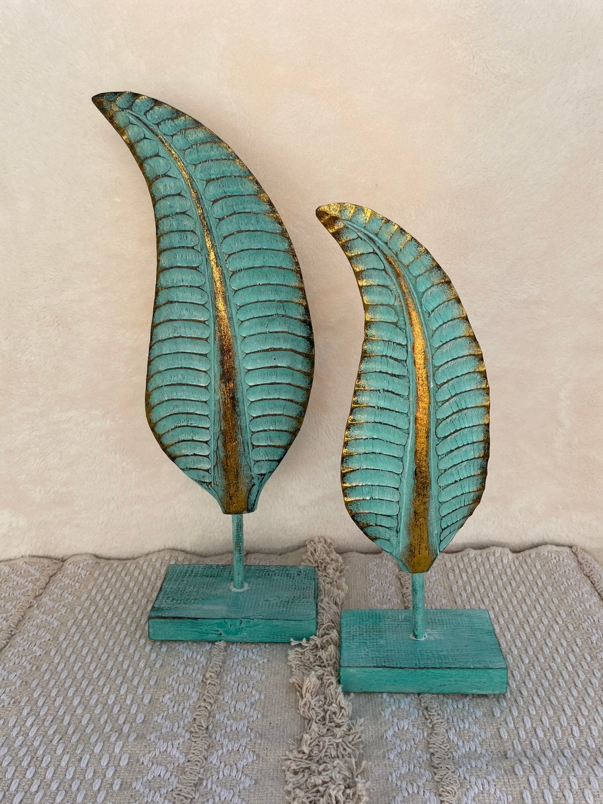 Houten veren set turquoise nieuw, Huis en Inrichting, Woonaccessoires | Overige, Ophalen of Verzenden, Nieuw
