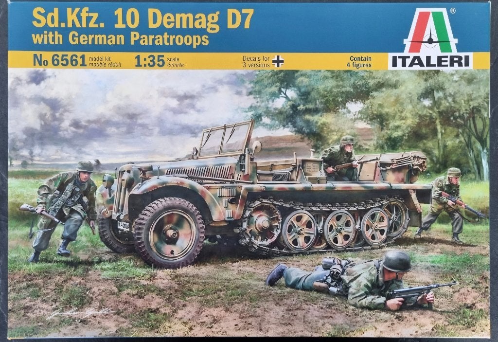 Italeri 1:35 #6561 WWII Sd.Kfz.10 Demag D7 with Paratroops, Italeri, 1:32 tot 1:50, Overige typen, Nieuw