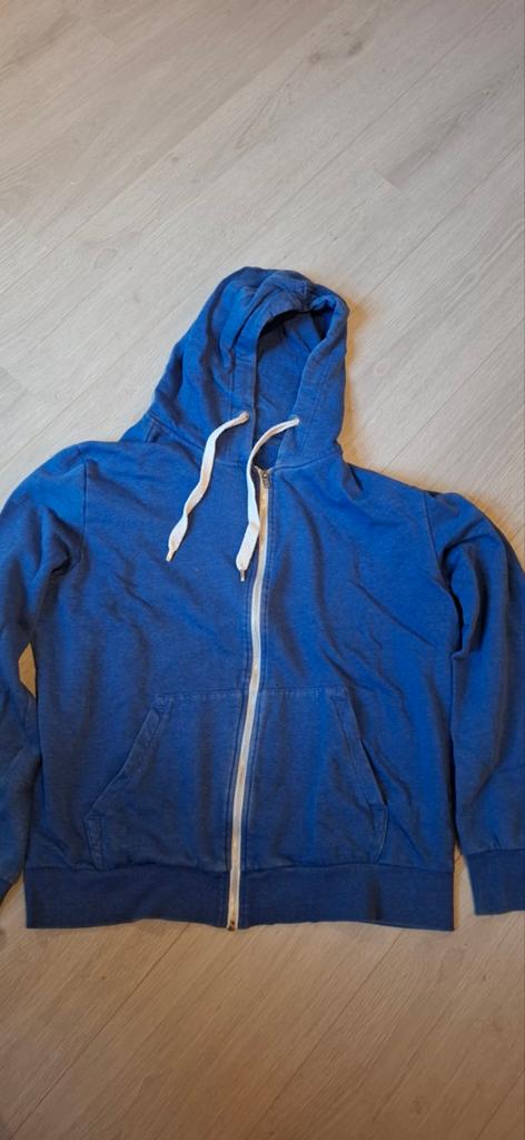Blauwe hoodie met rits en capuchon (maat L), Kleding | Heren, Truien en Vesten, Onbekend, Ophalen of Verzenden, Gedragen, Maat 48/50 (M)