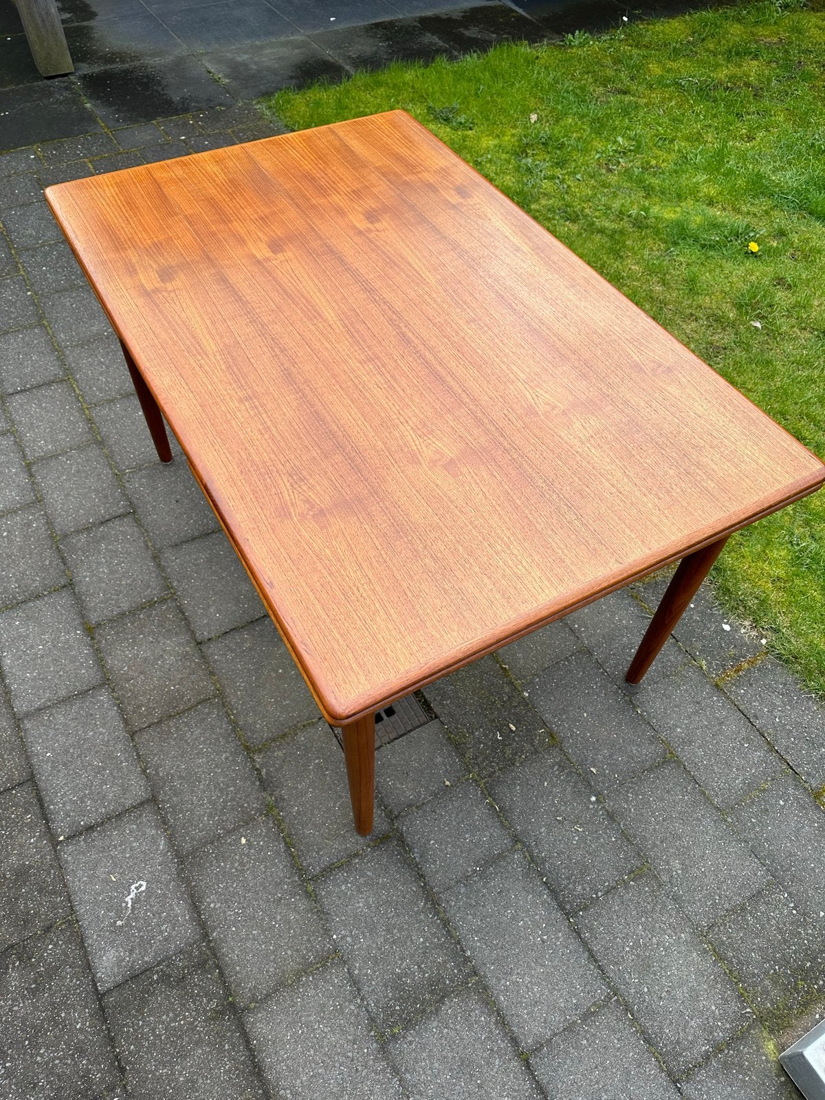 Vintage teak eettafel retro. ( Niels Moller ), Ophalen, Gebruikt, Teakhout, 50 tot 100 cm