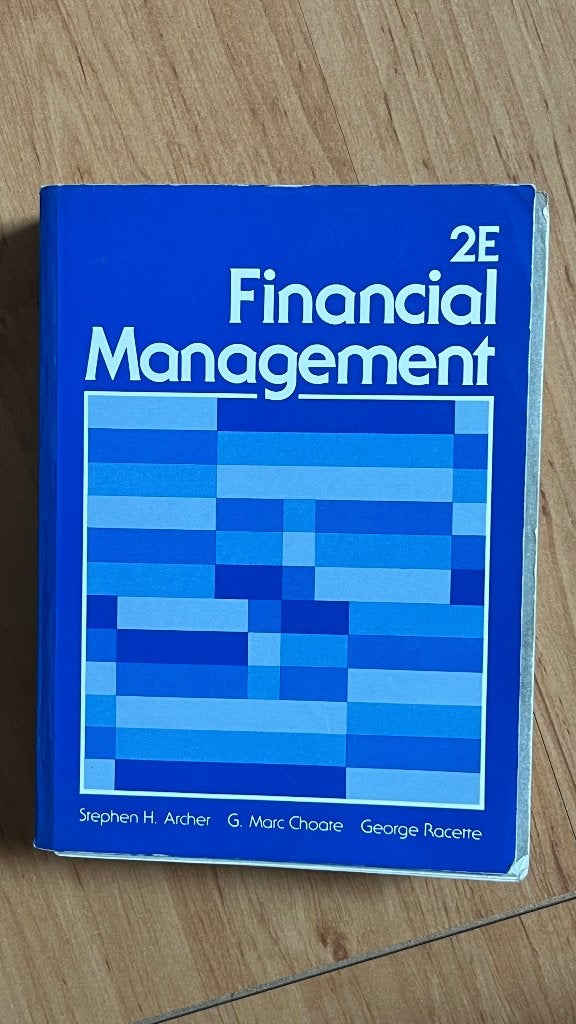 Financial Management 2E - Archer, Choate, Racette, Boeken, Ophalen of Verzenden, Management, Archer, Choate, Racette, Gelezen