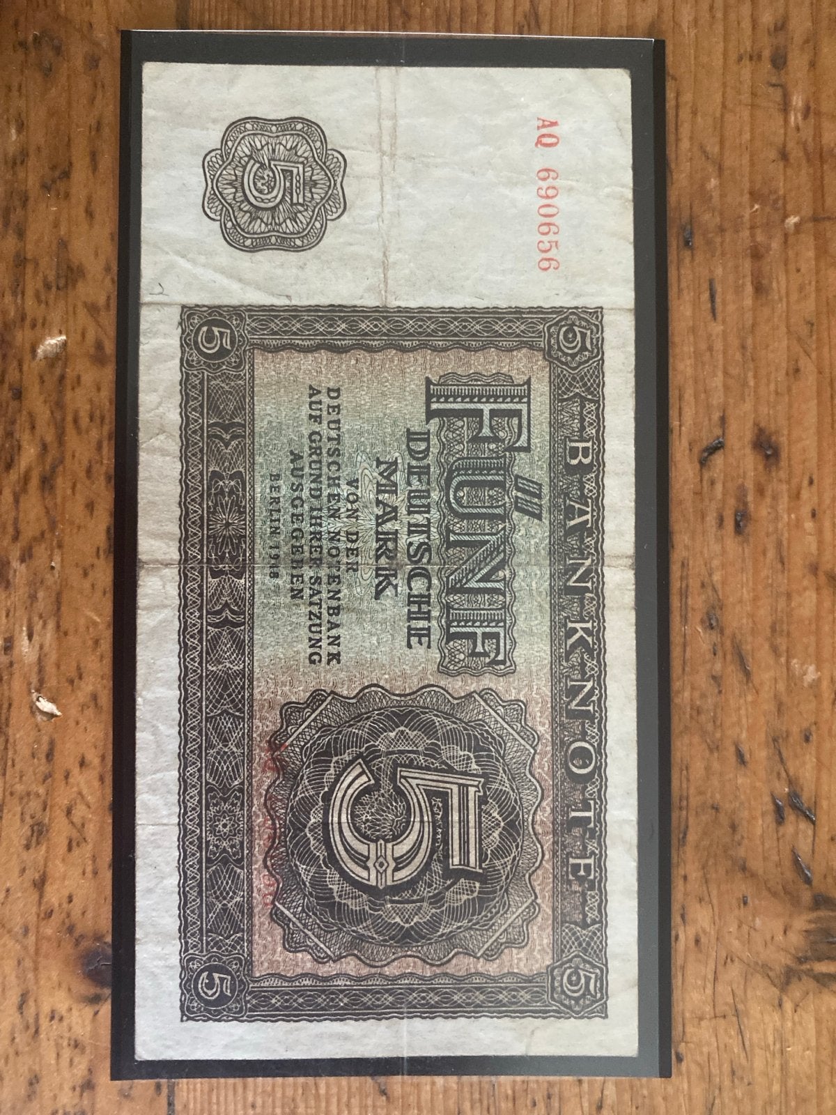 5 Mark biljet Duitsland 1948 - Zeldzaam bankbiljet, Postzegels en Munten, Ophalen of Verzenden, Duitsland, 5 euro, Los biljet