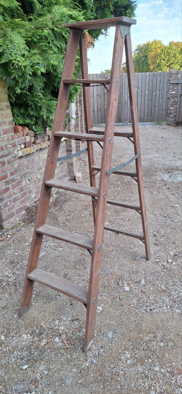 oude houten schilderstrap, Antiek en Kunst, Ophalen