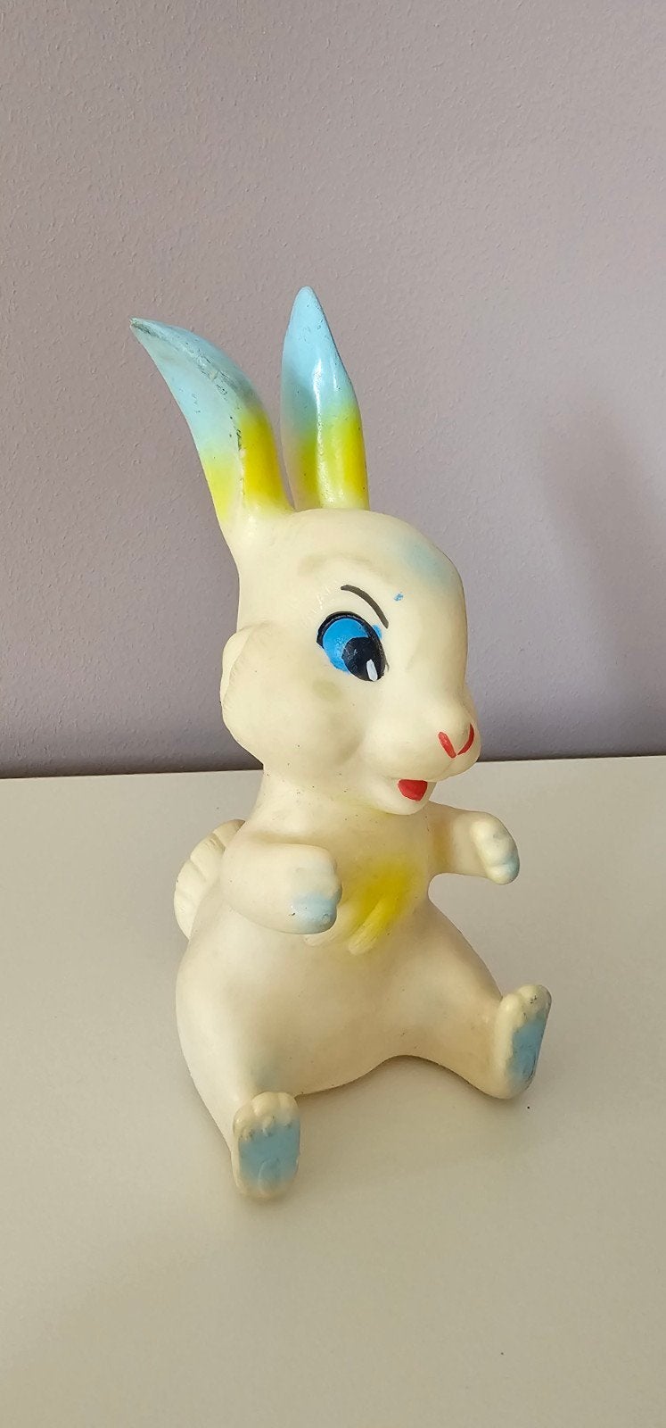 Vintage rubberen konijn, retro speelgoed, Ophalen of Verzenden, Gebruikt, Jongen of Meisje