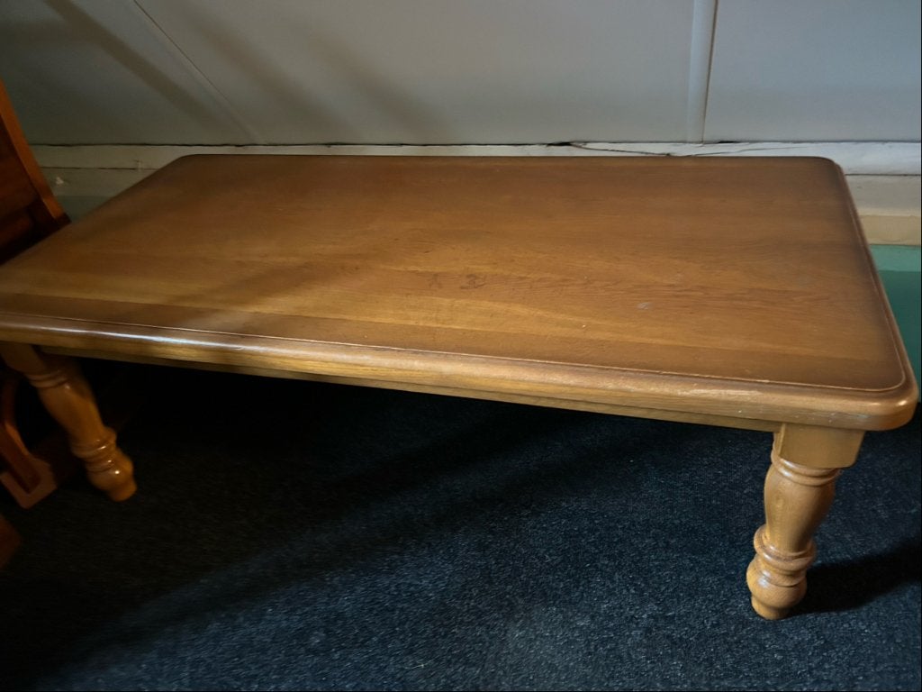 salontafel, Ophalen, Gebruikt, 100 tot 150 cm, Robuust eiken