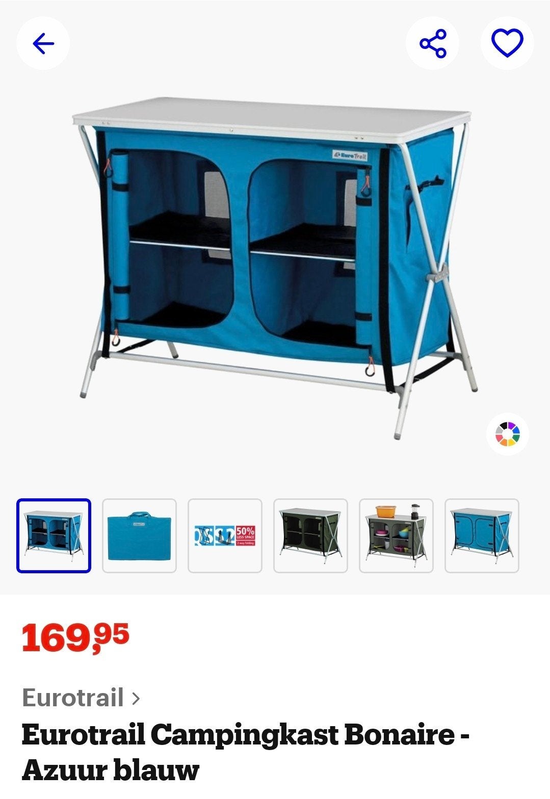 Eurotrail Campingkast Bonaire - Opvouwbaar, Ophalen of Verzenden, Gebruikt