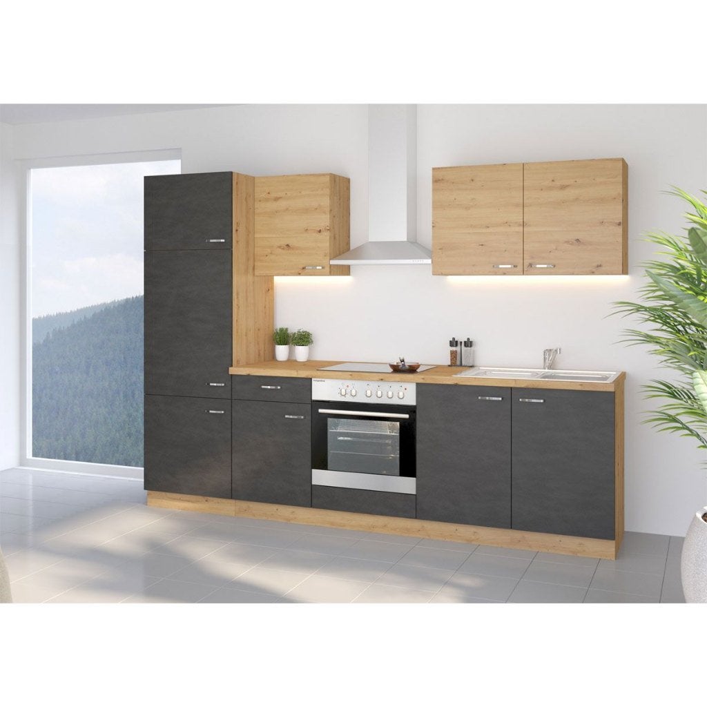 keuken nieuw grijs eiken met zeer veel opties goedkoop stevi, Overige materialen, Nieuw, Enkelwandige keuken, Ophalen of Verzenden