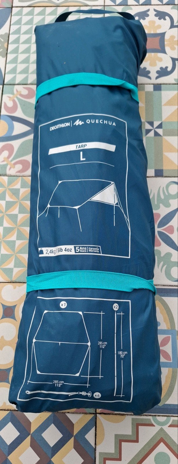 Degelijke tarp (maat L) van  Quechua, Caravans en Kamperen, Kampeeraccessoires, Ophalen of Verzenden, Gebruikt