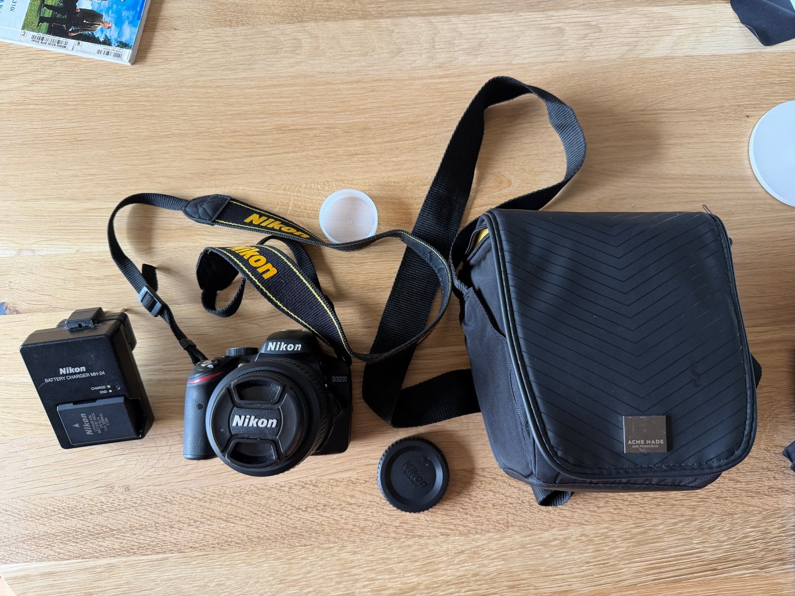 Nikon D3200 + 18-55mm VR lens - 5.738 clicks + tas, Ingebouwde flitser, Gebruikt, Spiegelreflex, Ophalen of Verzenden