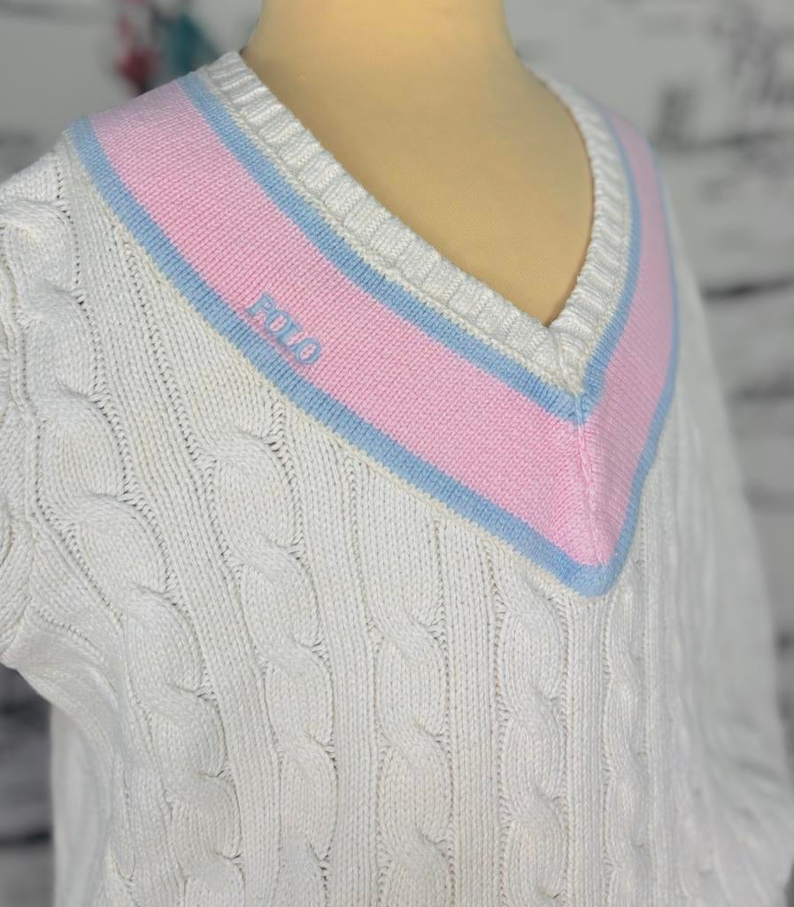 Ralph Lauren cricket jumper trui meisje maat 8-10 (128), Trui of Vest, Ralph Lauren, Ralph Lauren EU, Verzenden