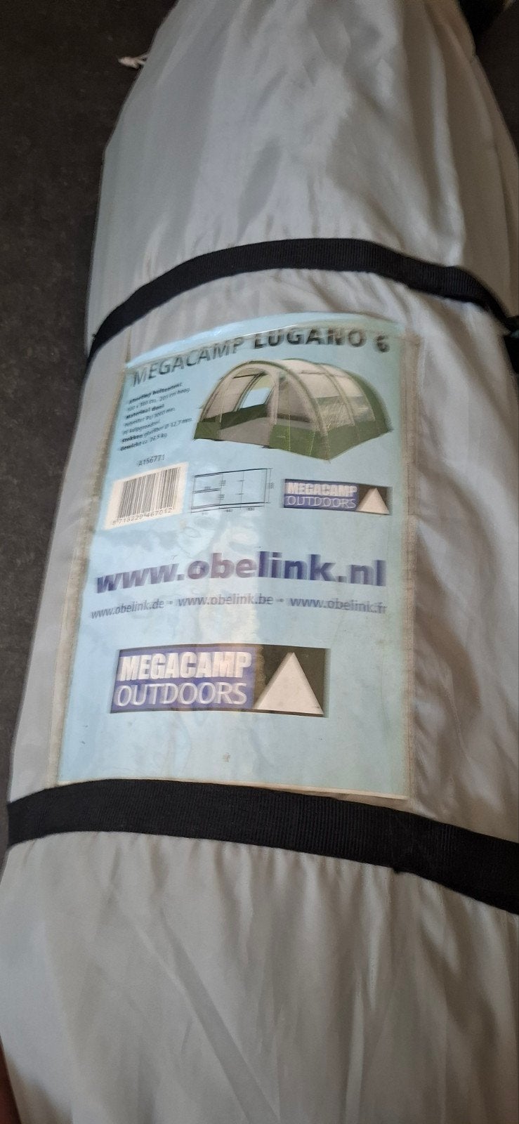 Megacamp Lugano 6 tunneltent - Ruime gezinstent, Caravans en Kamperen, Ophalen, Gebruikt