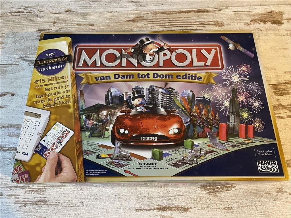 Monopoly van dam tot dom editie Parker [s182], Verzenden, Zo goed als nieuw