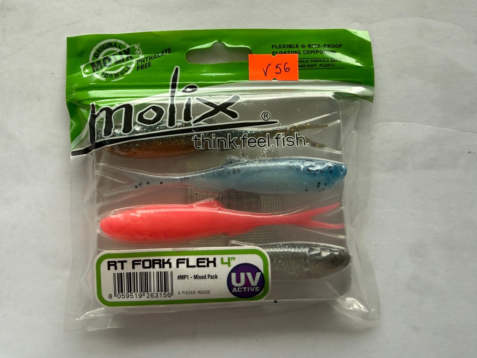 Molix RT Fork Flex 4" Mixed Pack 4 stuks V56, Watersport en Boten, Ophalen of Verzenden, Nieuw, Overige typen