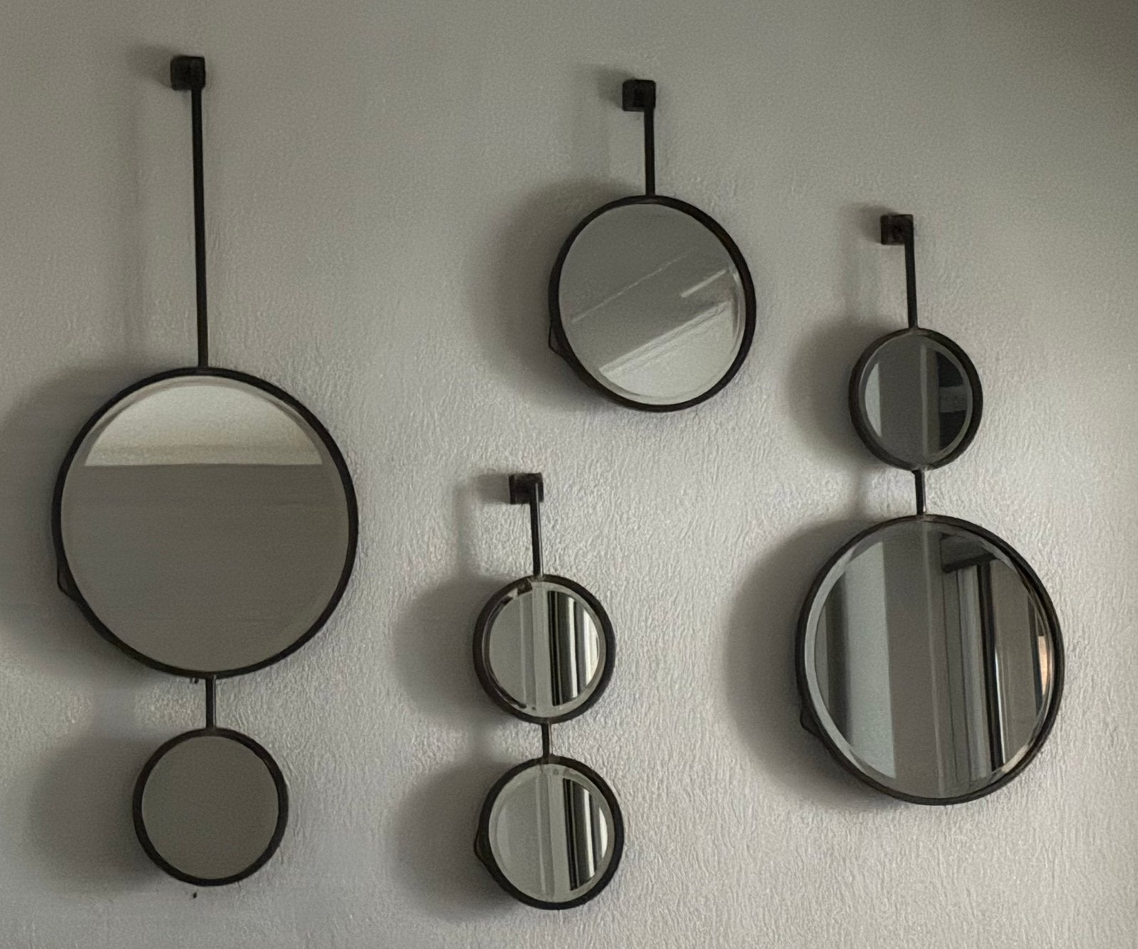 BePure Set van 4 decoratieve spiegels met zwarte rand, Ophalen, Gebruikt, 100 tot 150 cm, Ovaal