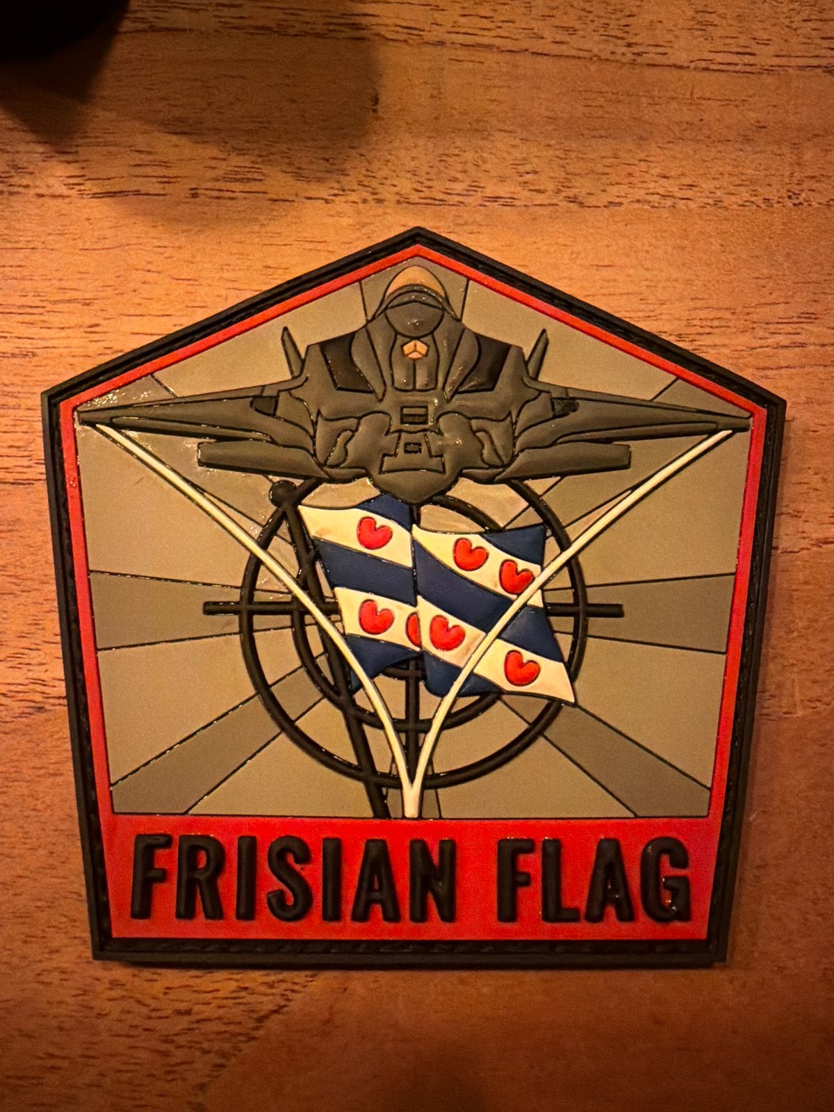 Frisian Flag pvc Patch - Vliegtuig en Friese Vlag, Verzamelen, Ophalen of Verzenden, Luchtmacht, Nederland, Embleem of Badge
