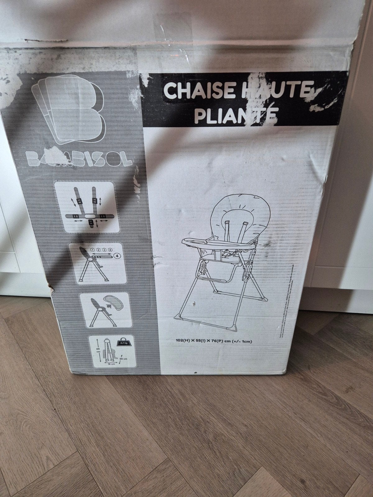 Babisol opklapbare kinderstoel (mist 2 voetdoppen), Kinderen en Baby's, Ophalen of Verzenden, Gebruikt, Inklapstoel, Afneembaar eetblad