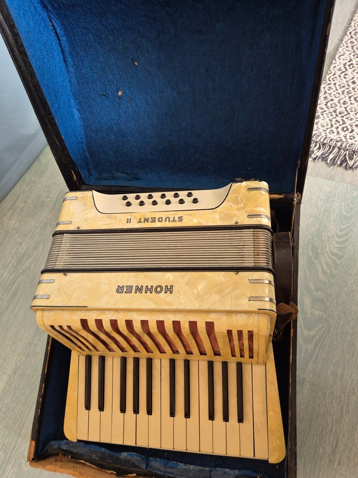 Hohner Student II Accordeon - Vintage en Compleet, Ophalen, Gebruikt, Met koffer, Toetsaccordeon