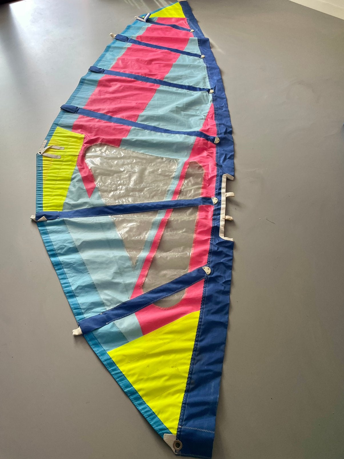 Powerflex surfzeil 3.5 m2 neongeel , roze, blauw, Overige merken, Gebruikt, 3.5 tot 5 m², Ophalen of Verzenden