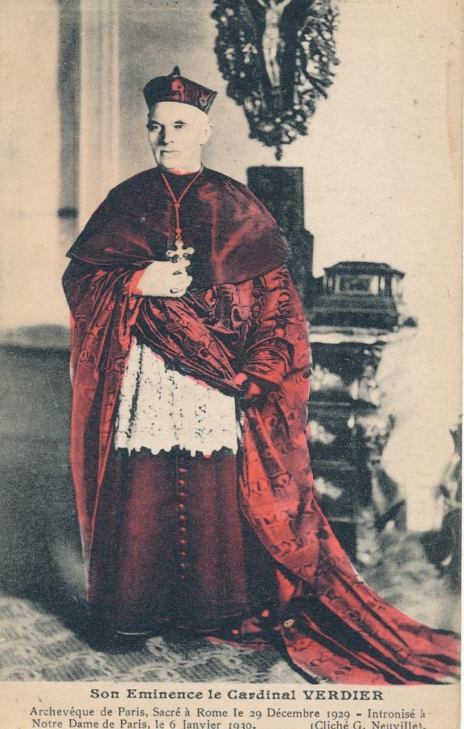 Oude fotokaart van Cardinaal Verdier 1930, Ophalen of Verzenden, Zo goed als nieuw, Kaart of Prent, Christendom | Katholiek