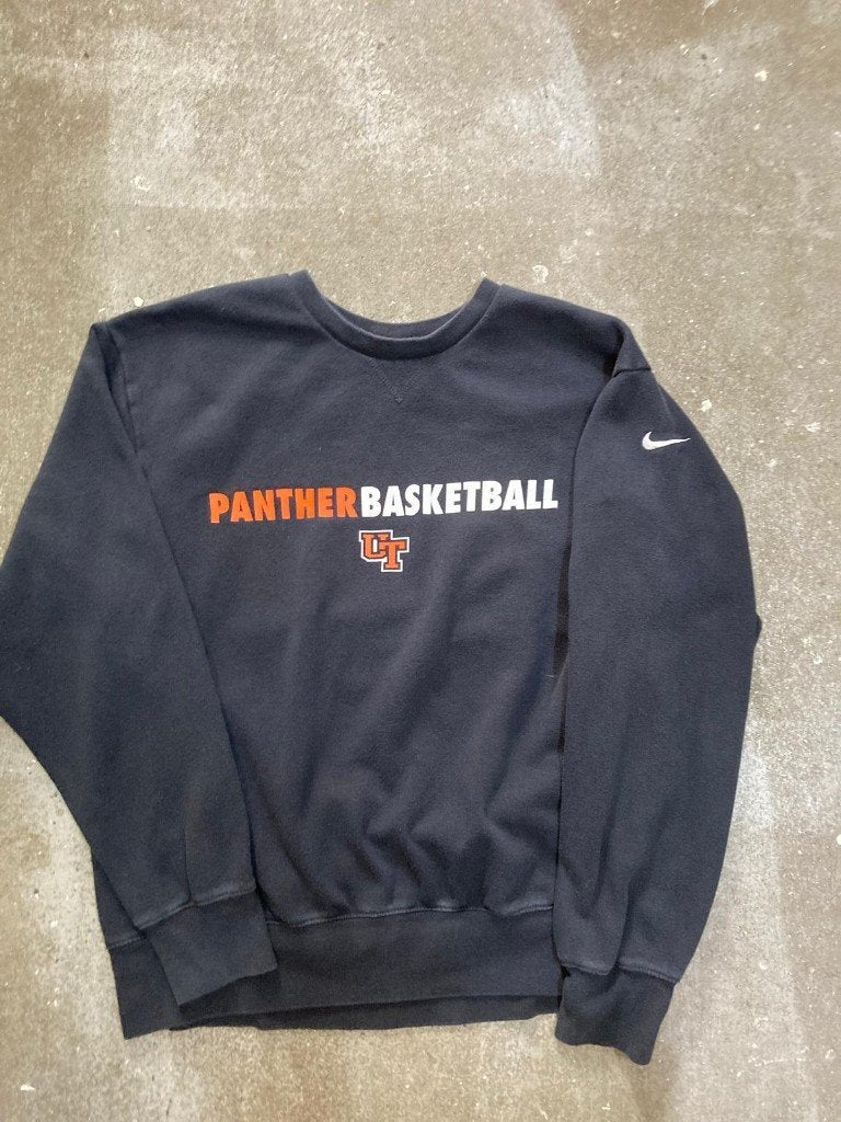 Y2K  Nike Vintage Basketball Sweater Panther Team -L - Black, Maat 52/54 (L), Zwart, Nike, Ophalen of Verzenden