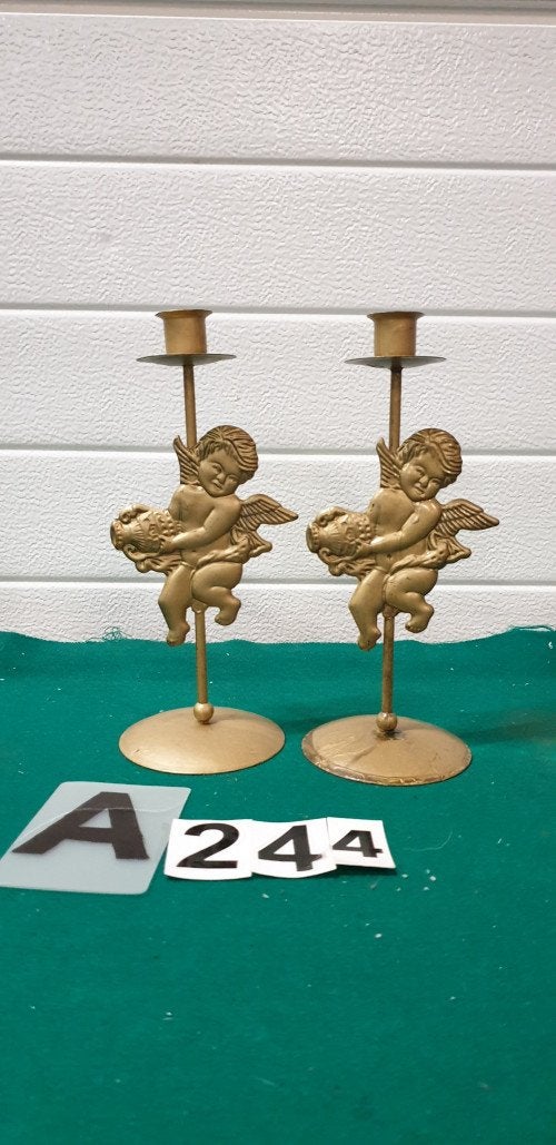 kandelaar goud engel, voor dunne kaarsen, Diversen, Ophalen of Verzenden, 'T Olde Gre-j, Info@toldegrej.nl, Endepoelstraat 20f Didam