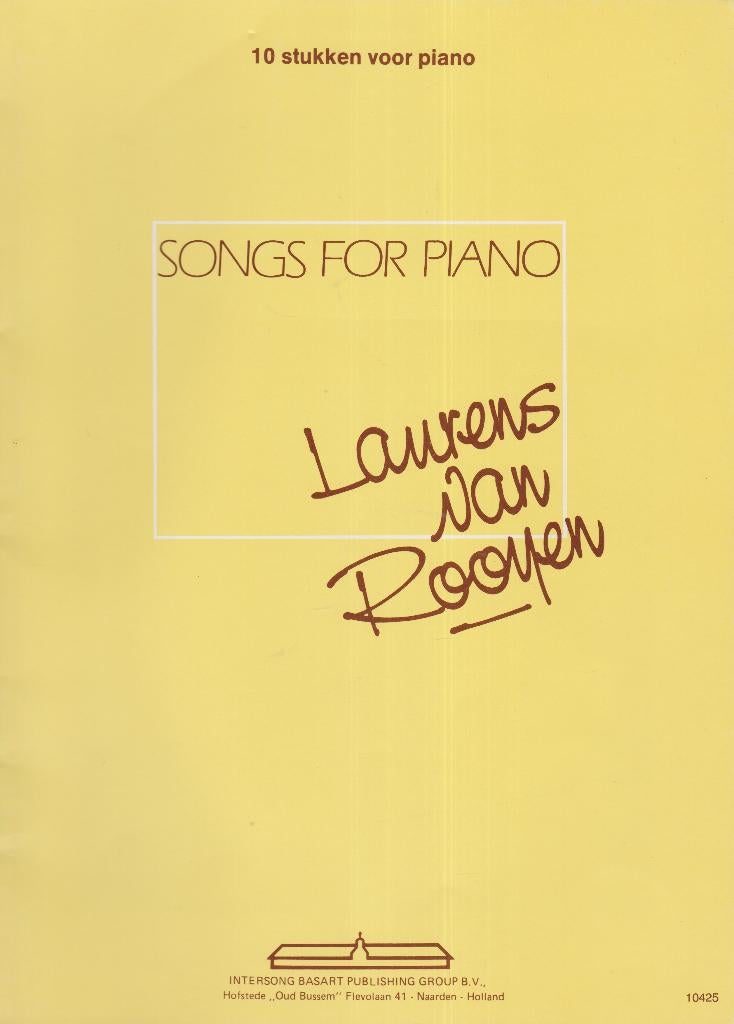 Laurens van Rooyen - SONGS FOR PIANO, Gebruikt, Ophalen of Verzenden, Artiest of Componist, Piano