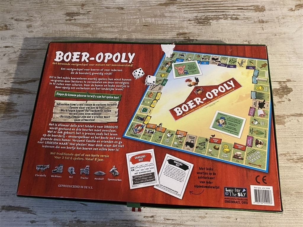 Boer-opoly het beroemde vastgoedspel boerenverstand [s560], Verzenden, Zo goed als nieuw