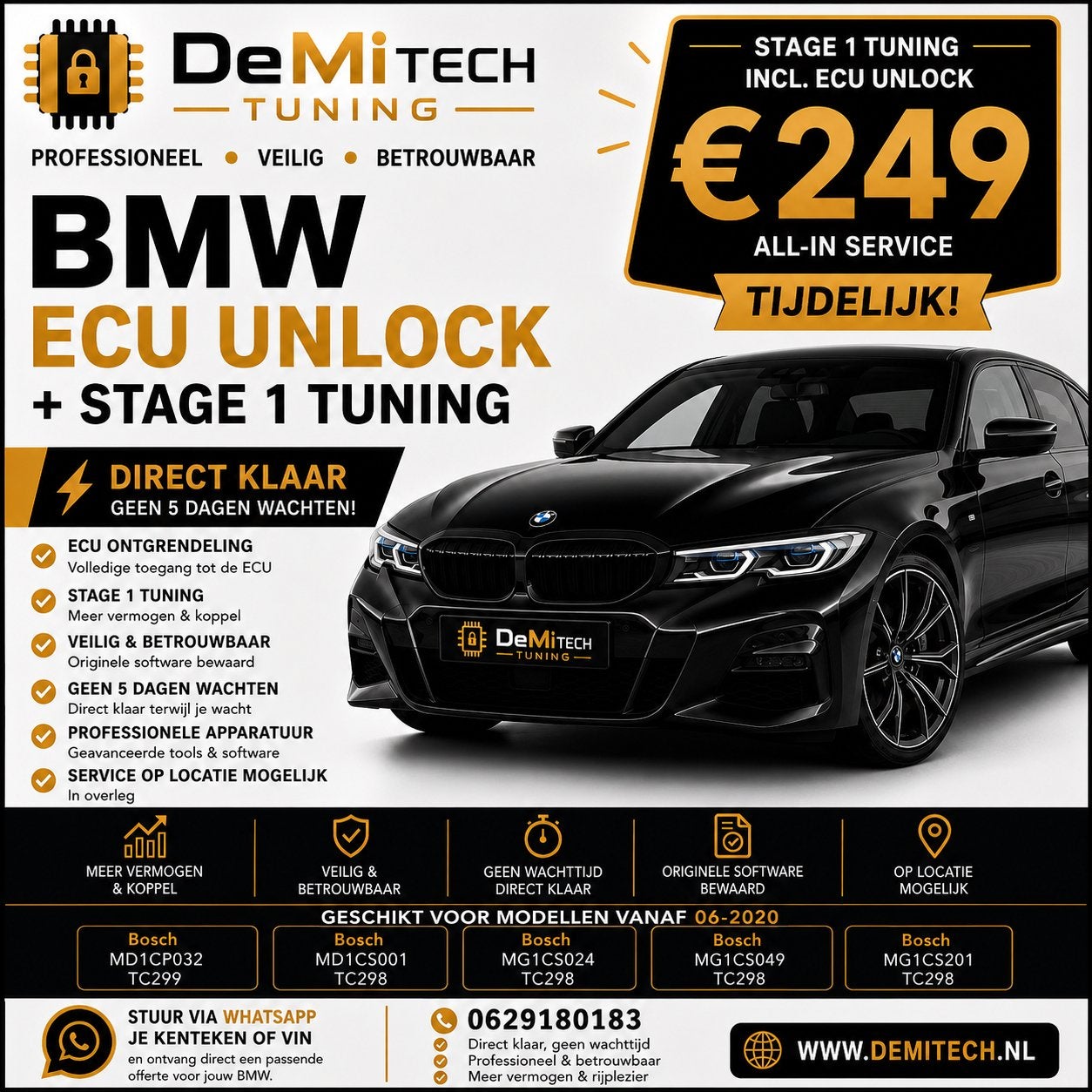 BMW ChipTuning + ECU Unlock bouwjaar 2020+, Ophalen