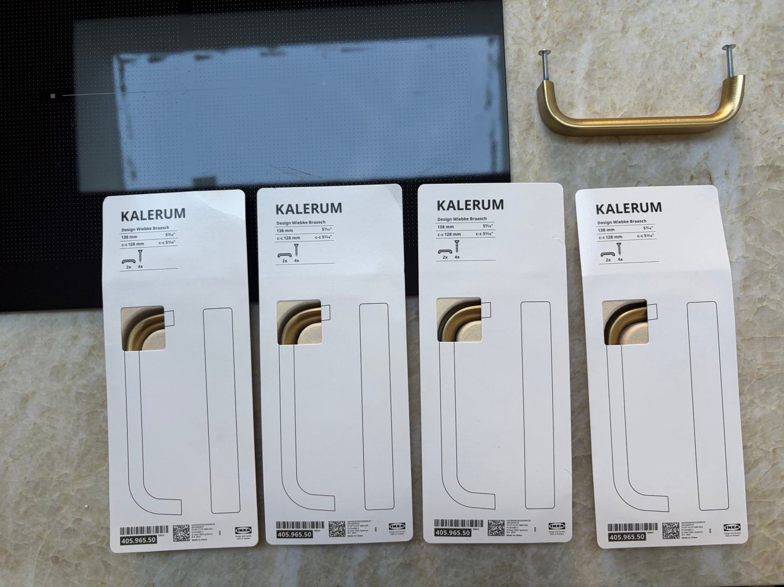 9 Kalerum Ikea messing handgrepen - deurgrepen, Ophalen, Minder dan 50 cm, Zo goed als nieuw, Minder dan 25 cm