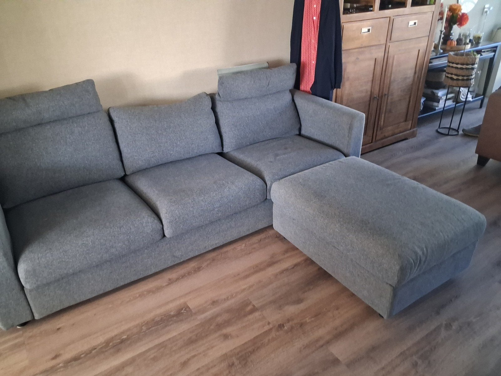 Ikea VIMLE 3-zits bank met opbergpoef, Ophalen, Driepersoons, 75 tot 100 cm, Zo goed als nieuw