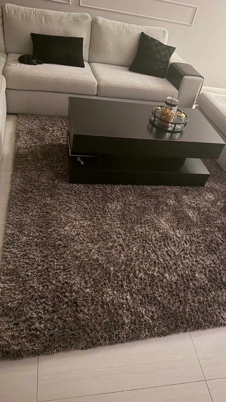 Warm taupe/bruin vloerkleed 250x250cm, Ophalen, Bruin, Vierkant, Zo goed als nieuw