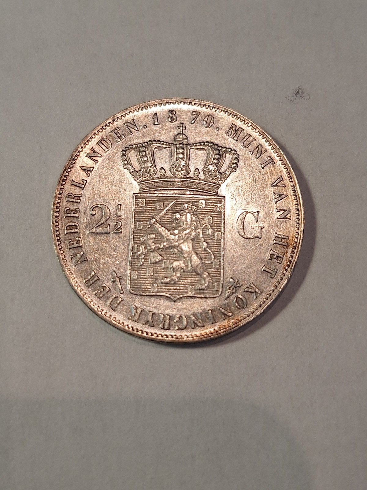 Zilveren ½ Gulden 1870 Koning Willem III, Postzegels en Munten, ½ gulden, Koning Willem III, Zilver, Ophalen of Verzenden