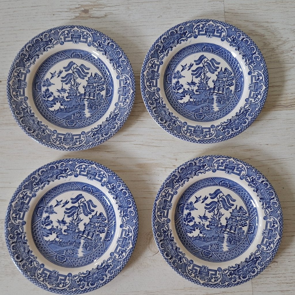 Blauw wit servies onderdelen met “Willow” patroon, Overige merken, Ophalen of Verzenden, Zo goed als nieuw, Overige stijlen